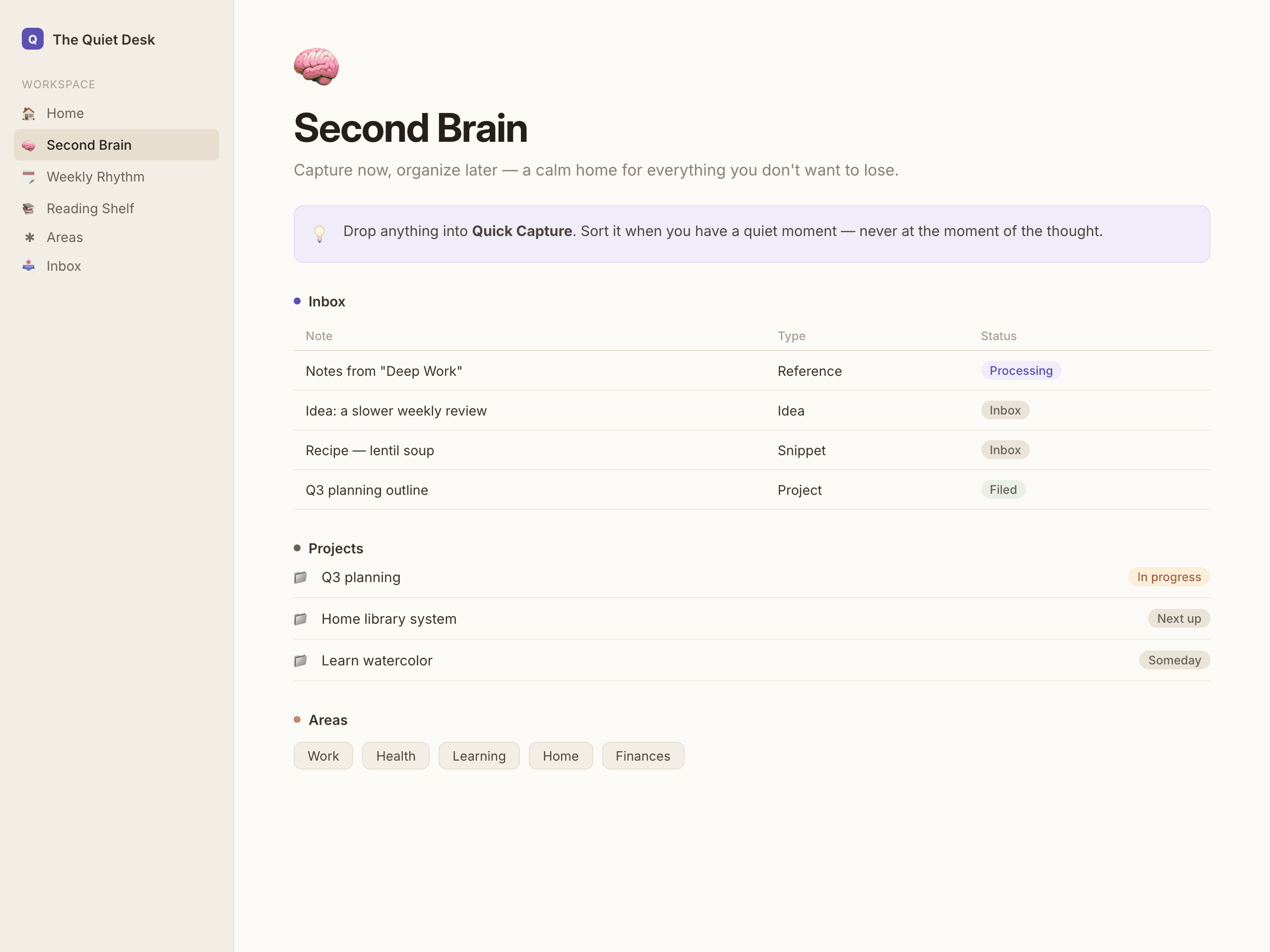 The Quiet Second Brain